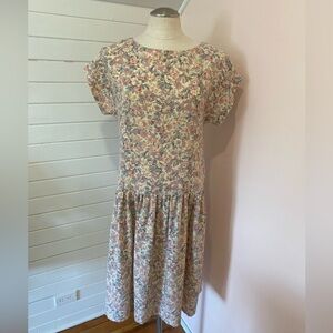 Vintage 90s Floral Handmade Cottagecore Dress, Size S/M